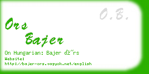 ors bajer business card